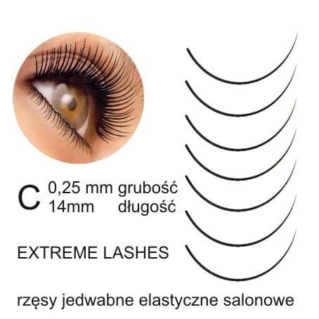 extreme lashes rzesy jedwabne c 025 14mm
